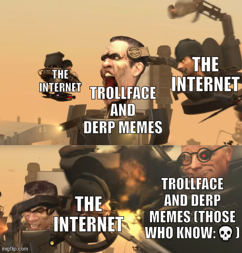 those who know | THE INTERNET; THE INTERNET; TROLLFACE AND DERP MEMES; TROLLFACE AND DERP MEMES (THOSE WHO KNOW:💀); THE INTERNET | image tagged in astros attack gman and scientist saves him,those who know,still water,mango | made w/ Imgflip meme maker