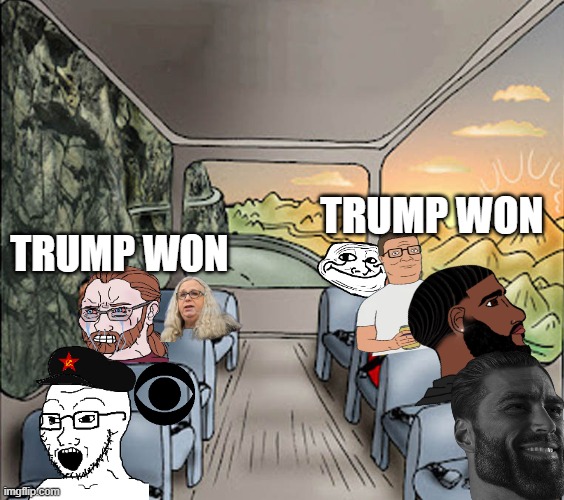 Trump Won | TRUMP WON; TRUMP WON | image tagged in trump won | made w/ Imgflip meme maker