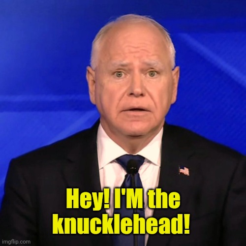 Tim Walz Debate 2024 | Hey! I'M the knucklehead! | image tagged in tim walz debate 2024 | made w/ Imgflip meme maker