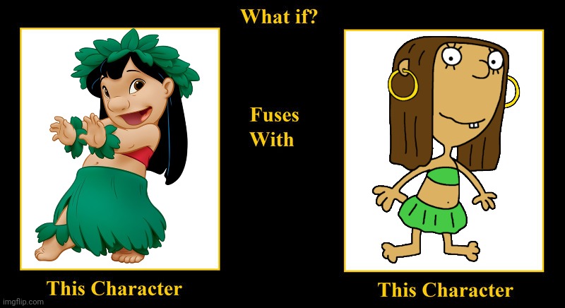 Lilo Pelekai Fuses With Lu Albonquetine | image tagged in what if fuses,mike lu and og,lilo and stitch,hawaiian,polynesian,barefoot | made w/ Imgflip meme maker