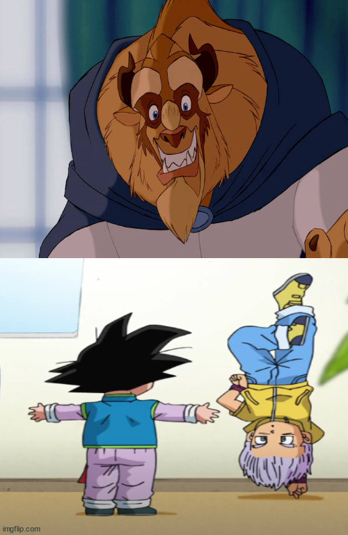 beast likes goten and trunks | image tagged in beast likes who,trunks,beauty and the beast,dragon ball z,anime meme,anime | made w/ Imgflip meme maker