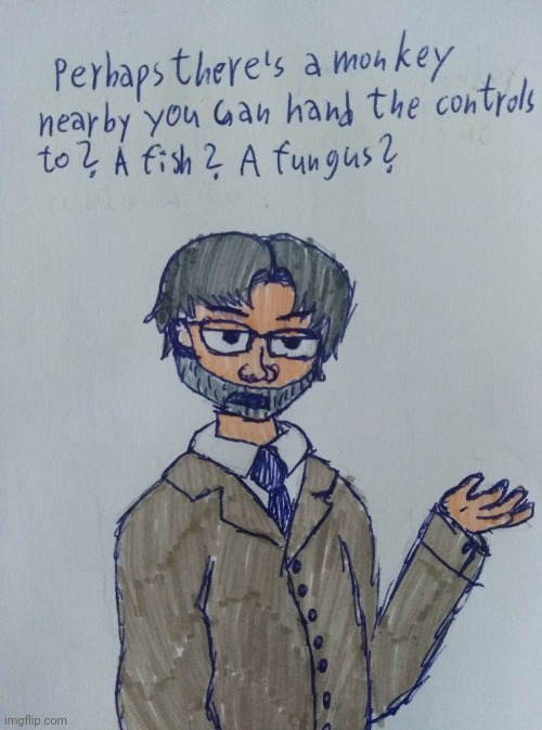 The Narrator from Stanley parable | image tagged in drawing | made w/ Imgflip meme maker