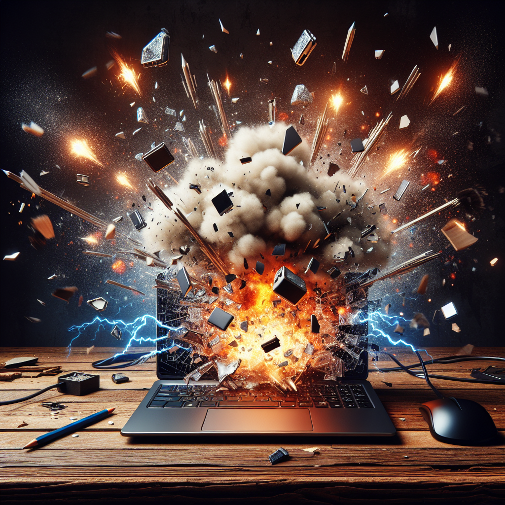 laptop explosion Blank Meme Template