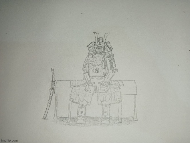 No F-14 (For now) because I suck but here's some fictional samurai armor ig (Ryū-Yoroi) | image tagged in drawings,samurai,armor,fiction | made w/ Imgflip meme maker