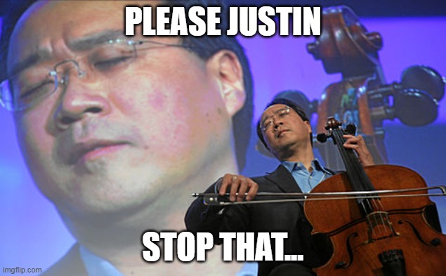 Chinese violin | PLEASE JUSTIN; STOP THAT... | image tagged in chinese violin | made w/ Imgflip meme maker