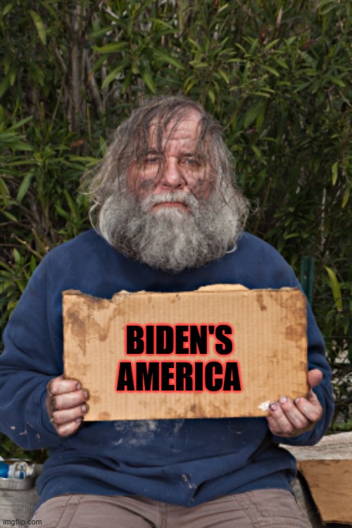 Blak Homeless Sign | BIDEN'S AMERICA | image tagged in blak homeless sign | made w/ Imgflip meme maker