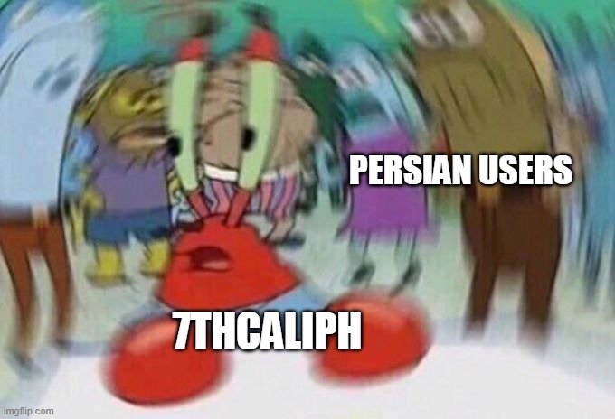 Mr Crabs | 7THCALIPH PERSIAN USERS | image tagged in mr crabs | made w/ Imgflip meme maker