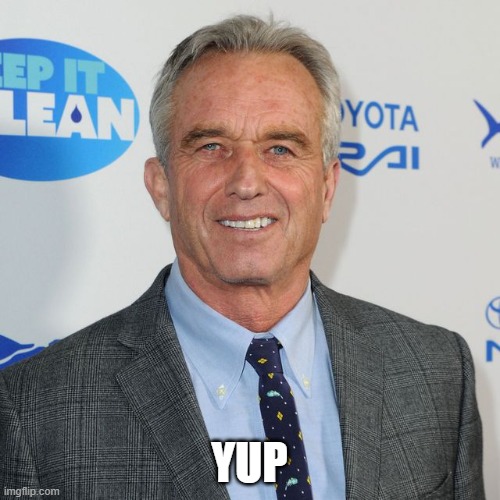 Robert F Kennedy Jr for President | YUP | image tagged in robert f kennedy jr for president | made w/ Imgflip meme maker