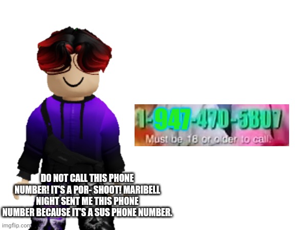 William just got sent an NSFW phone number. | 947; DO NOT CALL THIS PHONE NUMBER! IT'S A POR- SHOOT! MARIBELL NIGHT SENT ME THIS PHONE NUMBER BECAUSE IT'S A SUS PHONE NUMBER. | image tagged in william,phone number,nsfw | made w/ Imgflip meme maker