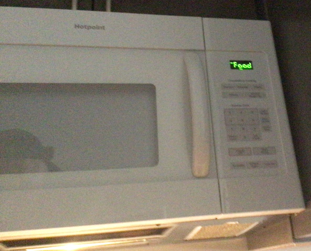 Microwave Saying “Food” (Meme) Blank Meme Template