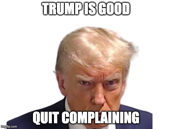 Title | TRUMP IS GOOD; QUIT COMPLAINING | image tagged in maga | made w/ Imgflip meme maker