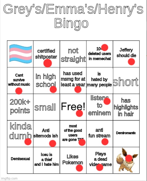 Grey's/Emma's Bingo (Actually fixed) | image tagged in grey's/emma's bingo actually fixed | made w/ Imgflip meme maker