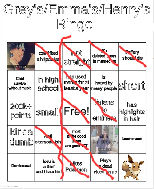 Grey's/Emma's Bingo (Actually fixed) | image tagged in grey's/emma's bingo actually fixed | made w/ Imgflip meme maker