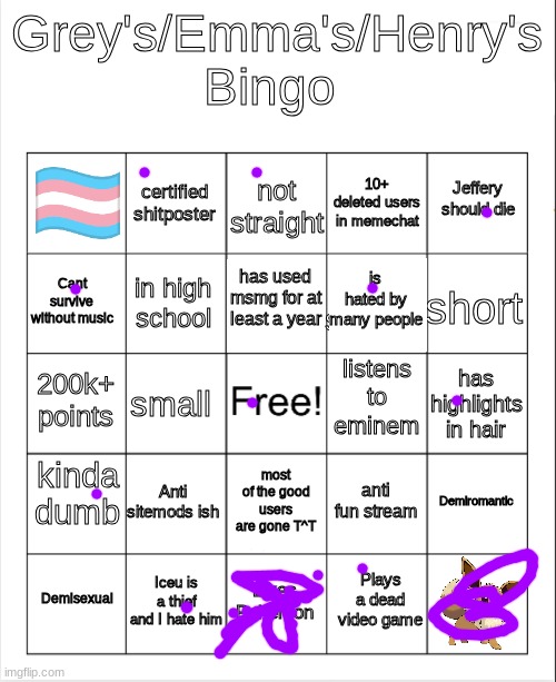 Grey's/Emma's Bingo (Actually fixed) | image tagged in grey's/emma's bingo actually fixed | made w/ Imgflip meme maker