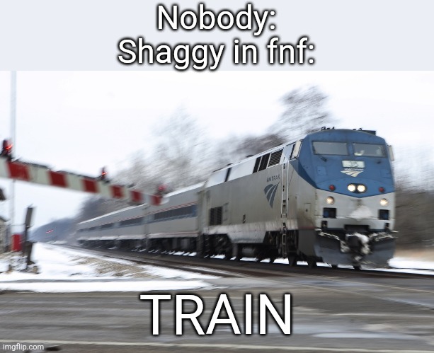 listen carefully | Nobody:
Shaggy in fnf:; TRAIN | image tagged in train,shaggy | made w/ Imgflip meme maker