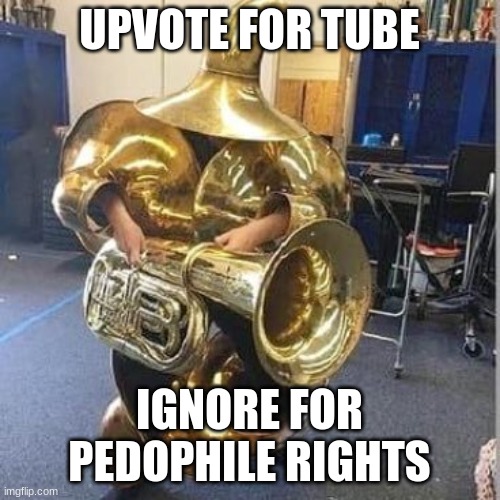 Tuba heavy gunner | UPVOTE FOR TUBE IGNORE FOR PEDOPHILE RIGHTS | image tagged in tuba heavy gunner | made w/ Imgflip meme maker