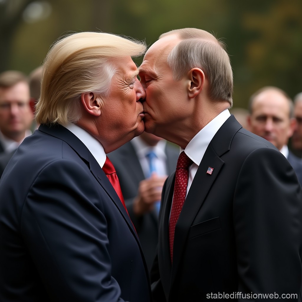 Trump kisses Putin Blank Meme Template