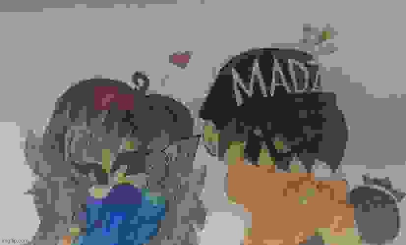 we became 8 bit Lmoa | image tagged in madnez and nora | made w/ Imgflip meme maker