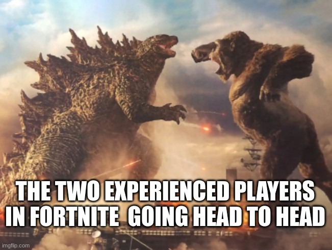 Fortnite be like | THE TWO EXPERIENCED PLAYERS IN FORTNITE  GOING HEAD TO HEAD | image tagged in gaming | made w/ Imgflip meme maker