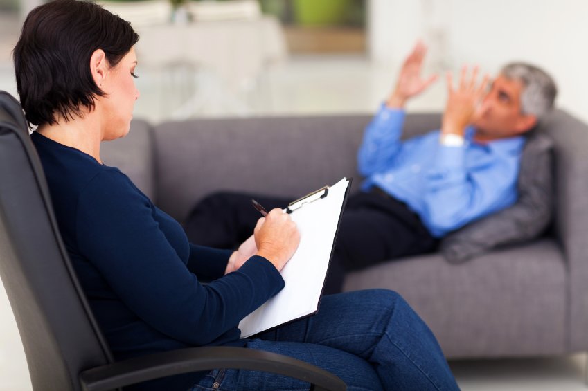 Therapy time for disturbed man Blank Meme Template