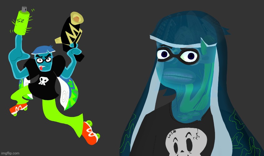 image tagged in skatez squidzy official image,photorealistic skatez | made w/ Imgflip meme maker