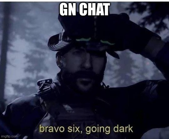 for now | GN CHAT | image tagged in bravo six going dark | made w/ Imgflip meme maker