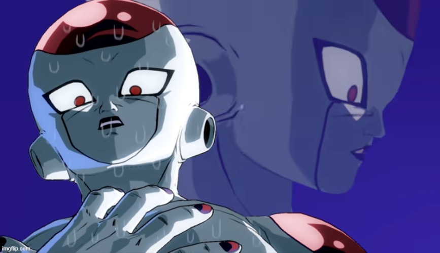 Frieza sweating | image tagged in frieza sweating | made w/ Imgflip meme maker