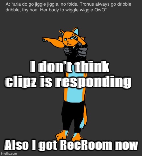 Aria The Longcat | I don’t think clipz is responding; Also I got RecRoom now | image tagged in aria the longcat | made w/ Imgflip meme maker