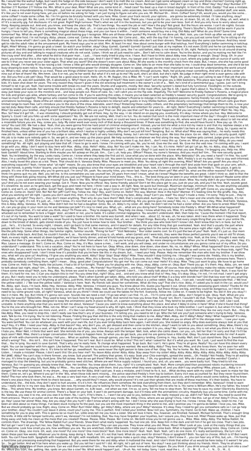 The Entire FNaF Movie script | image tagged in fnaf,movie,script | made w/ Imgflip meme maker