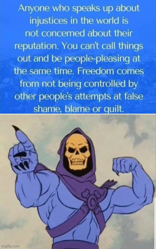 Speak up against injustice | image tagged in skeletor bicep,public speaking | made w/ Imgflip meme maker