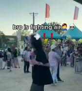 Bro is fighting air Blank Meme Template