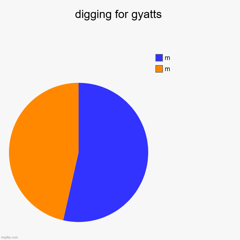 gyat | digging for gyatts | m, m | image tagged in pie charts,lesb | made w/ Imgflip chart maker