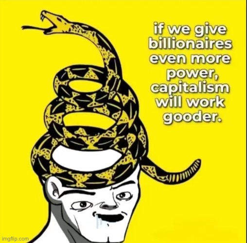 TRUST ME CAPITALISM WILL BE GOODER | image tagged in capitalism,because capitalism | made w/ Imgflip meme maker