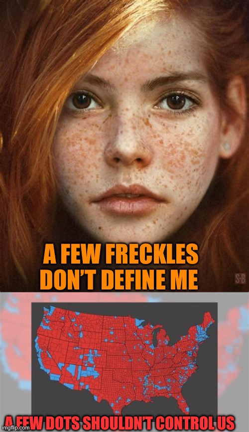 Beauty is on the inside | A FEW FRECKLES DON’T DEFINE ME; A FEW DOTS SHOULDN’T CONTROL US | image tagged in gifs,republicans,america,this is america,president trump | made w/ Imgflip meme maker