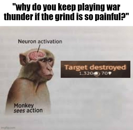 Attack the D point! | "why do you keep playing war thunder if the grind is so painful?" | image tagged in neuron activation | made w/ Imgflip meme maker