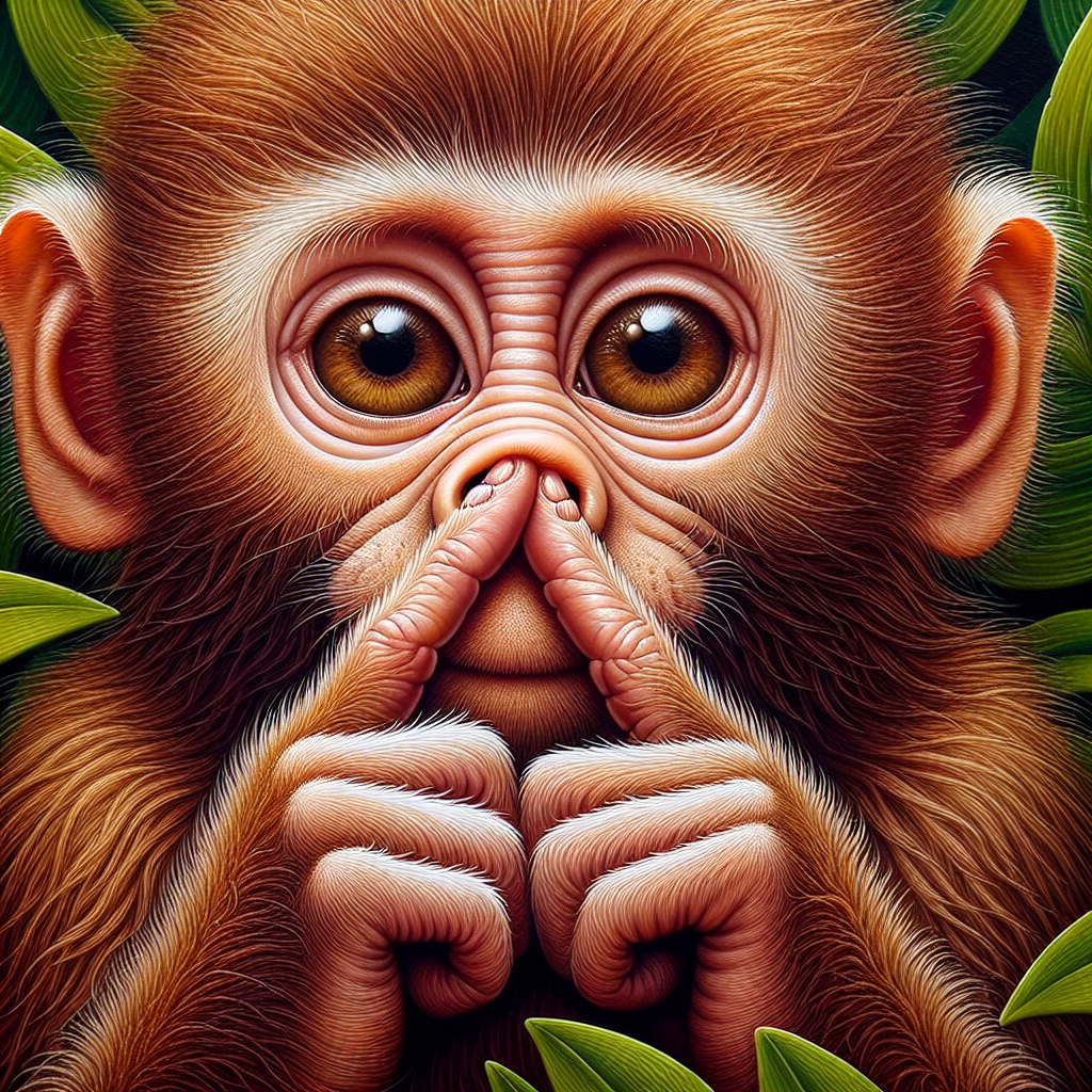 Monkey with fingers up its nose Blank Meme Template