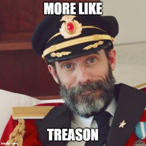 Captain Obvious | MORE LIKE TREASON | image tagged in captain obvious | made w/ Imgflip meme maker