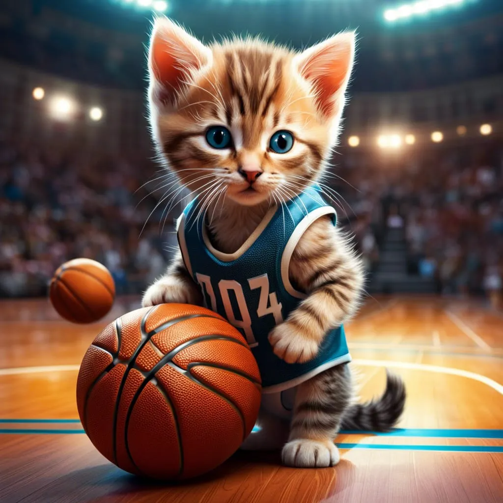 Kitten basketball Blank Meme Template