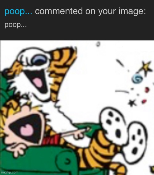image tagged in calvin and hobbes laugh | made w/ Imgflip meme maker