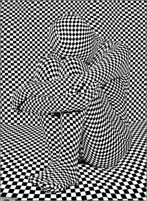 Crouching Checkered Pattern | image tagged in crouching,checkered,pattern | made w/ Imgflip meme maker