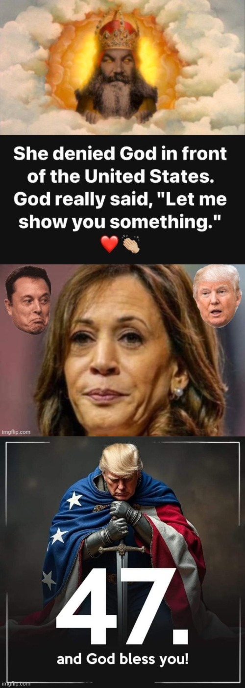 God vs Evil Hobama | image tagged in god,vs,kamala harris,trump,victory baby | made w/ Imgflip meme maker