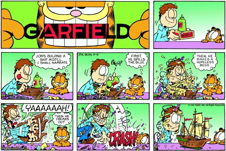 A ship model | image tagged in ship,ships,garfield,model,comics,comics/cartoons | made w/ Imgflip meme maker