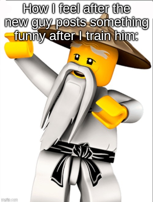 I'm such a good meme teacher | How I feel after the new guy posts something funny after I train him: | image tagged in sensei wu | made w/ Imgflip meme maker