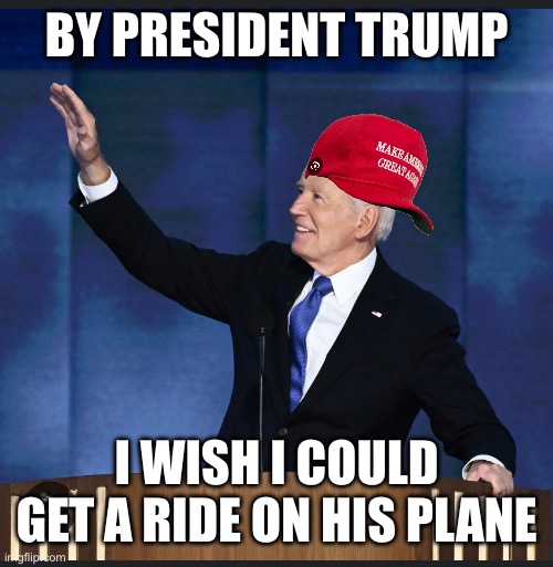 BY PRESIDENT TRUMP; I WISH I COULD GET A RIDE ON HIS PLANE | made w/ Imgflip meme maker