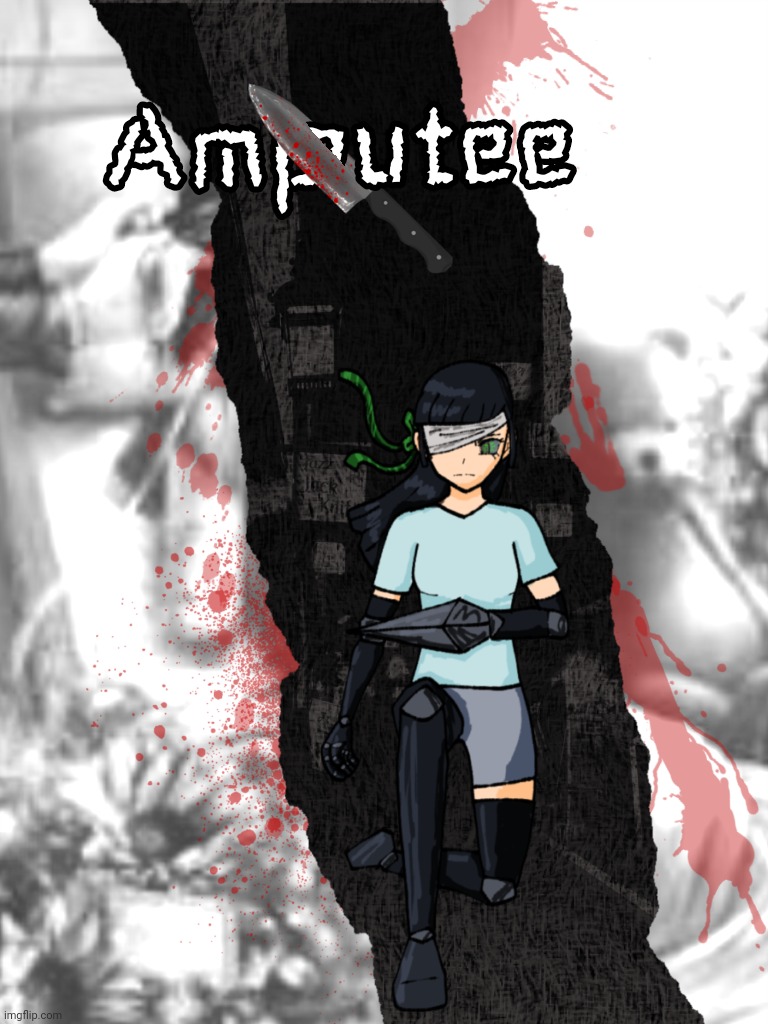 Manga cover for the limbless anime girl revenge manga I'm someday gonna make. TW: cell juice | made w/ Imgflip meme maker