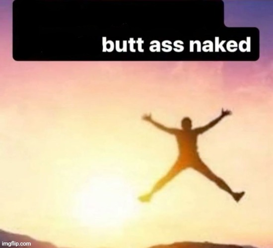 Butt ass naked | image tagged in butt ass naked | made w/ Imgflip meme maker