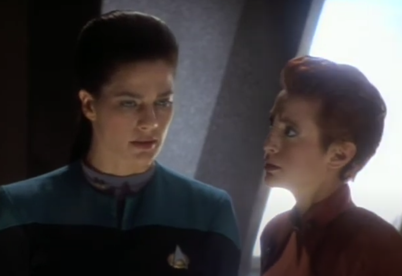 Jadzia Dax And Kira Talking Blank Meme Template