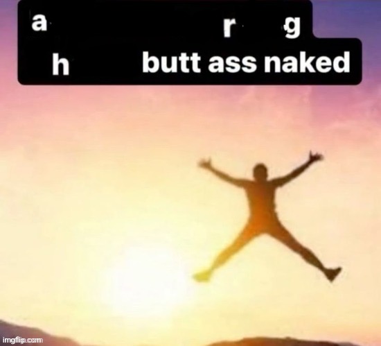 Butt ass naked | image tagged in butt ass naked | made w/ Imgflip meme maker
