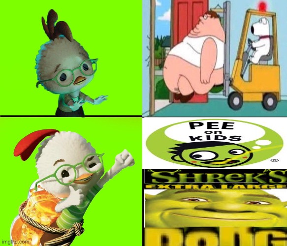 It WaS a BiG aCoRn LeVeL FlUh!!!1!! | image tagged in chicken little,family guy,modern family guy,expand dong,sbubby | made w/ Imgflip meme maker