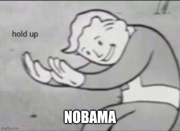 Fallout Hold Up | NOBAMA | image tagged in fallout hold up | made w/ Imgflip meme maker